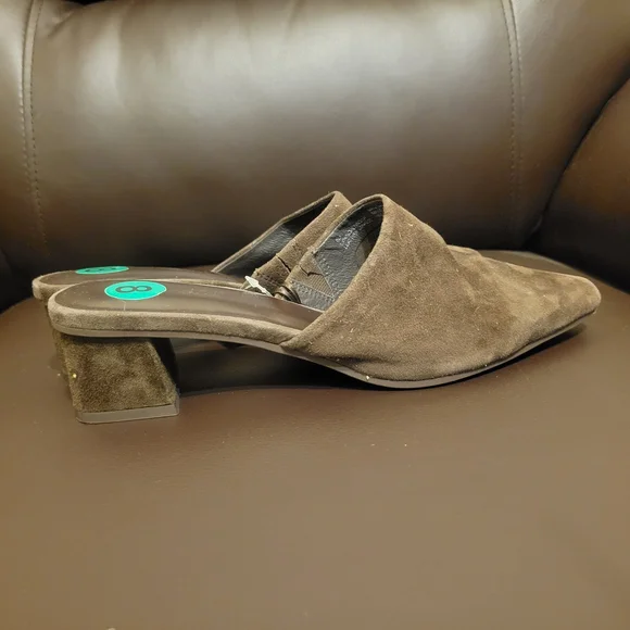 Brown Suede Women's Mules - Picture 2 of 4